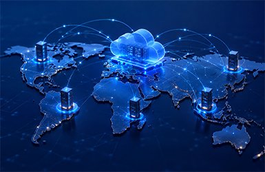 Cloud infrastructure network illustration